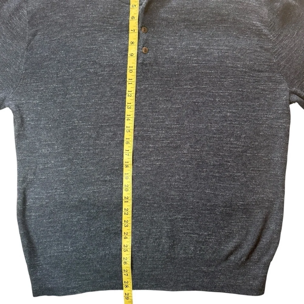 J. Crew Men's Donegal Tweed Henley XLarge Sweater in Navy